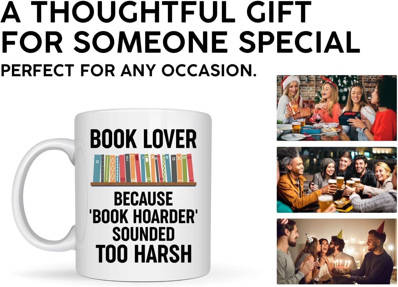 Book Lovers Coffee Mug 11oz White -Book hoarder - Book Reader Bookworm Addict Bookish Librarian Nerd Gifts Decor for Men Women
