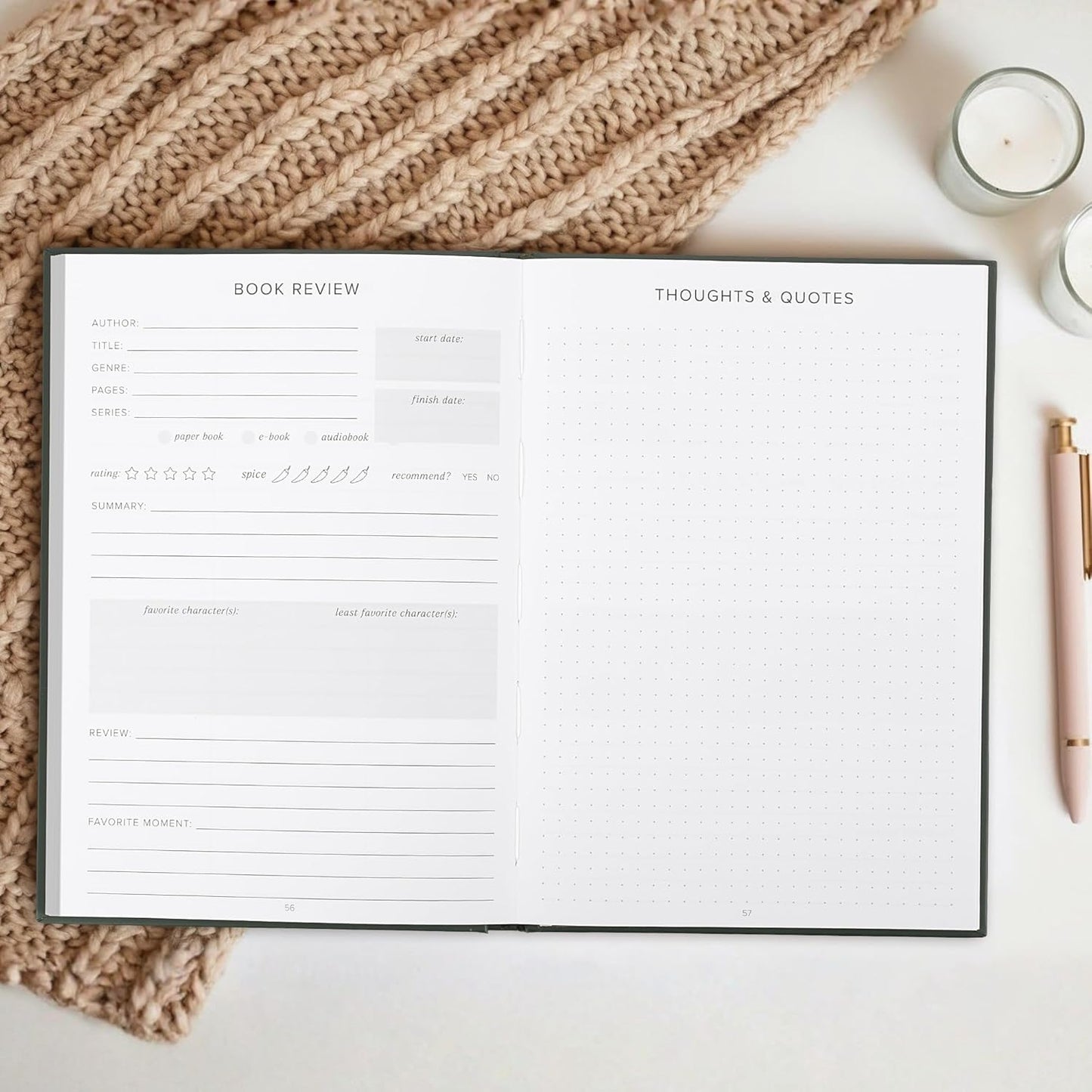 ZICOTO Beautiful Reading Journal for Book Lovers - Sturdy Hard Cover Journal Makes a Great Gift for Readers - The Perfect Tracker with Reading Log & Review Pages For Keeping Notes on Your Favorite Books