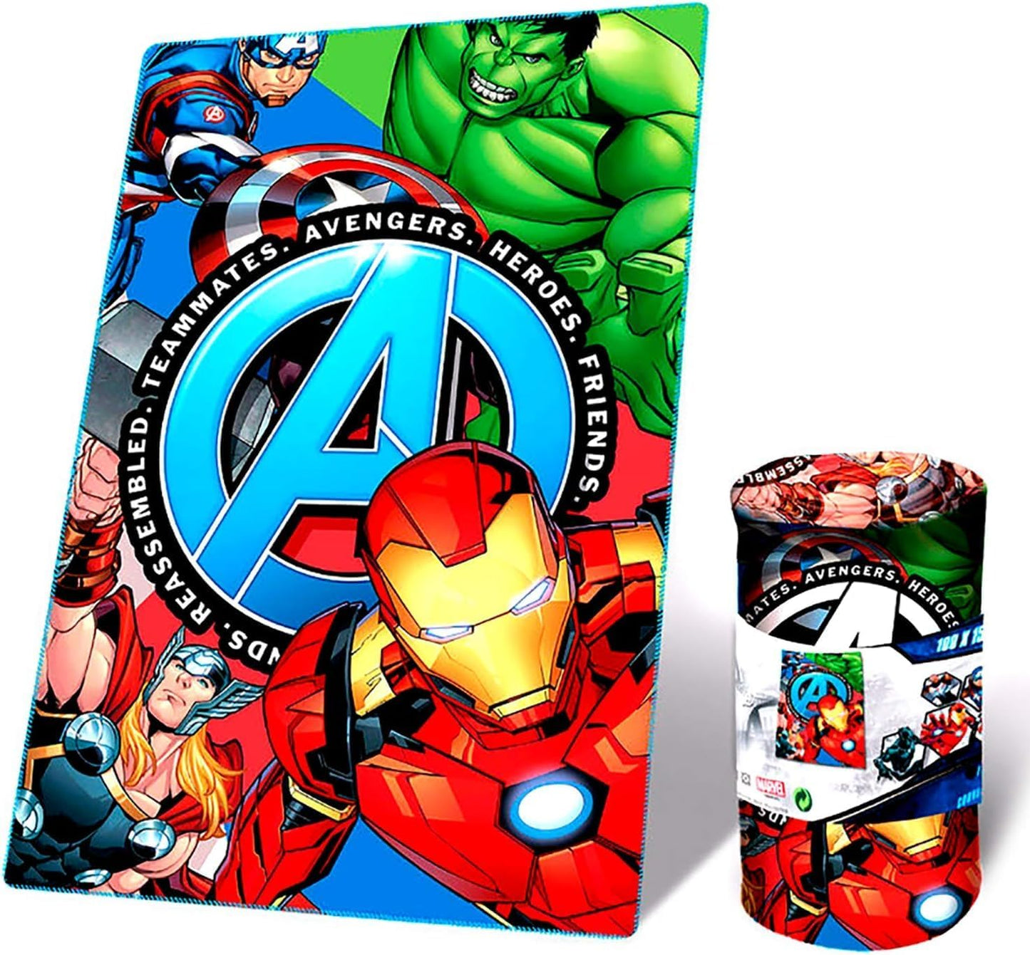 Avenger' Team Join to Save The World Cozy Fleece Throw Blanket 40" x 60" (Green)