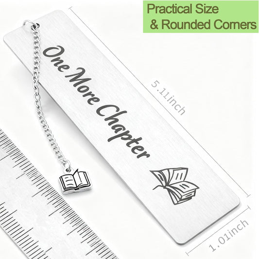 Metal Bookmark for Women & Men, Laser-Engraved Book Markers, Funny Reading Accessories & Book Lover Gift, Thoughtful Birthday, Retirement, Best Friend Gifts