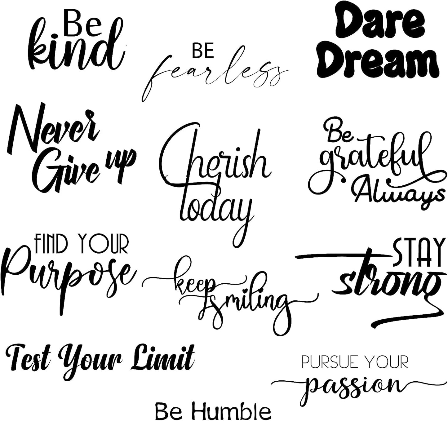 Fumete 12 Pcs Inspirational Quotes Wall Decals Peel and Stick Vinyl Mirror Stickers Motivational Saying Decals Positive Stickers for Bedroom Classroom Bathroom Office Teen Dorm Art Decor