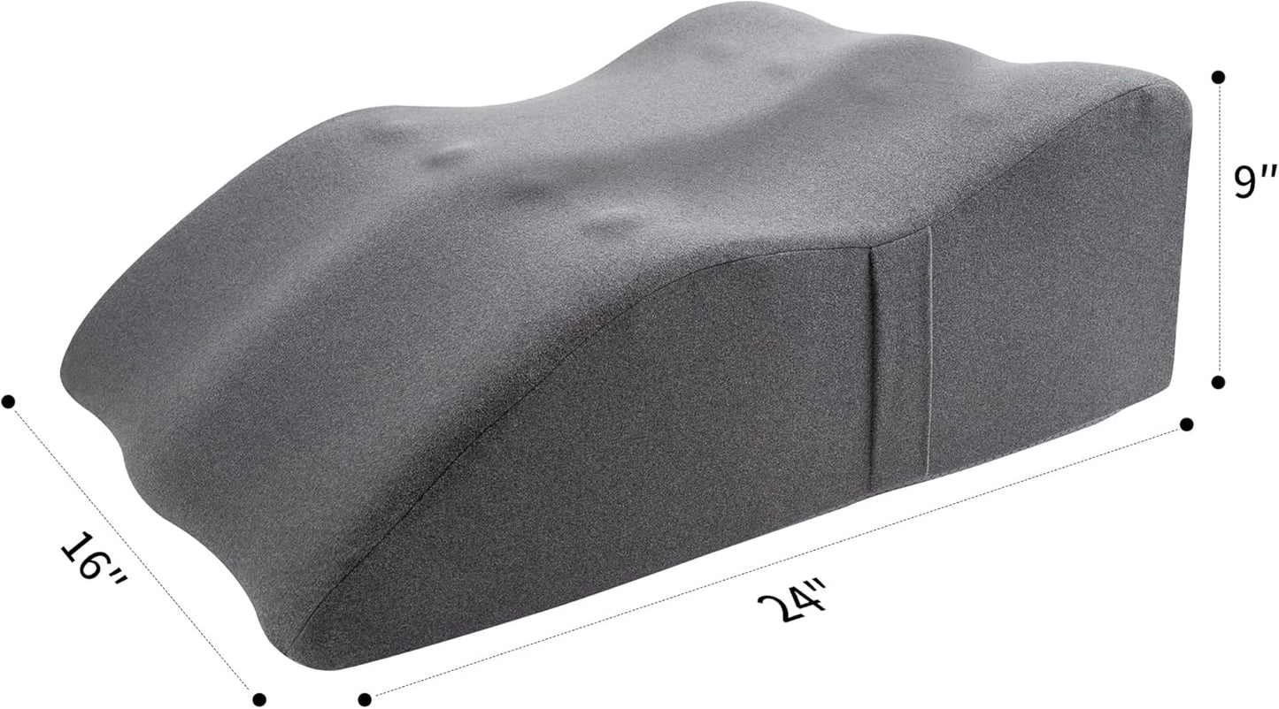 Leg Elevation Pillow with Soft Memory Foam, Wedge Pillow for Reading, Rest, Surgery, Relieves Back, Swelling, Hip, Knee Pain and Improves Blood Circulation