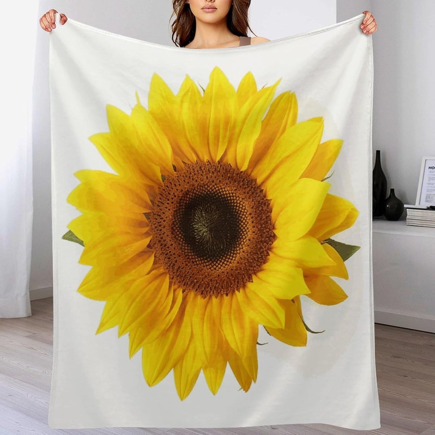 Sunflower Isolated Blanket Super Soft Lightweight Throw Blanket Cute Cozy Warm Bed Blanket Decorative Fuzzy Blanket All-Season Home Decor Gift for Sofa Couch Living Room 50"*60"（130 * 150cm）
