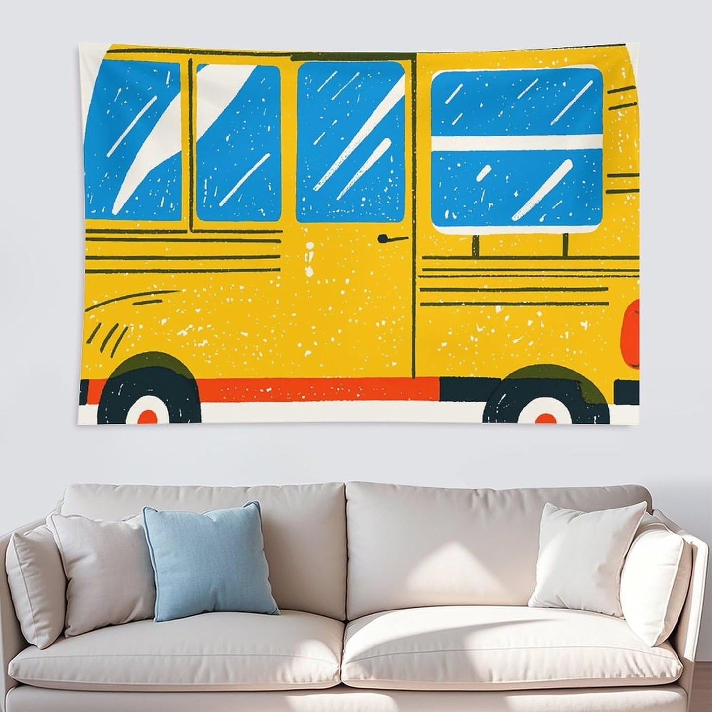 HETVBNS Car Print Tapestry Wall Hanging - 60"x90" Aesthetic Tapestries Soft Polyester Wall Art Decor Large Tapestry for Bedroom Living Room Dorm Backdrop, Hanging Kit Included