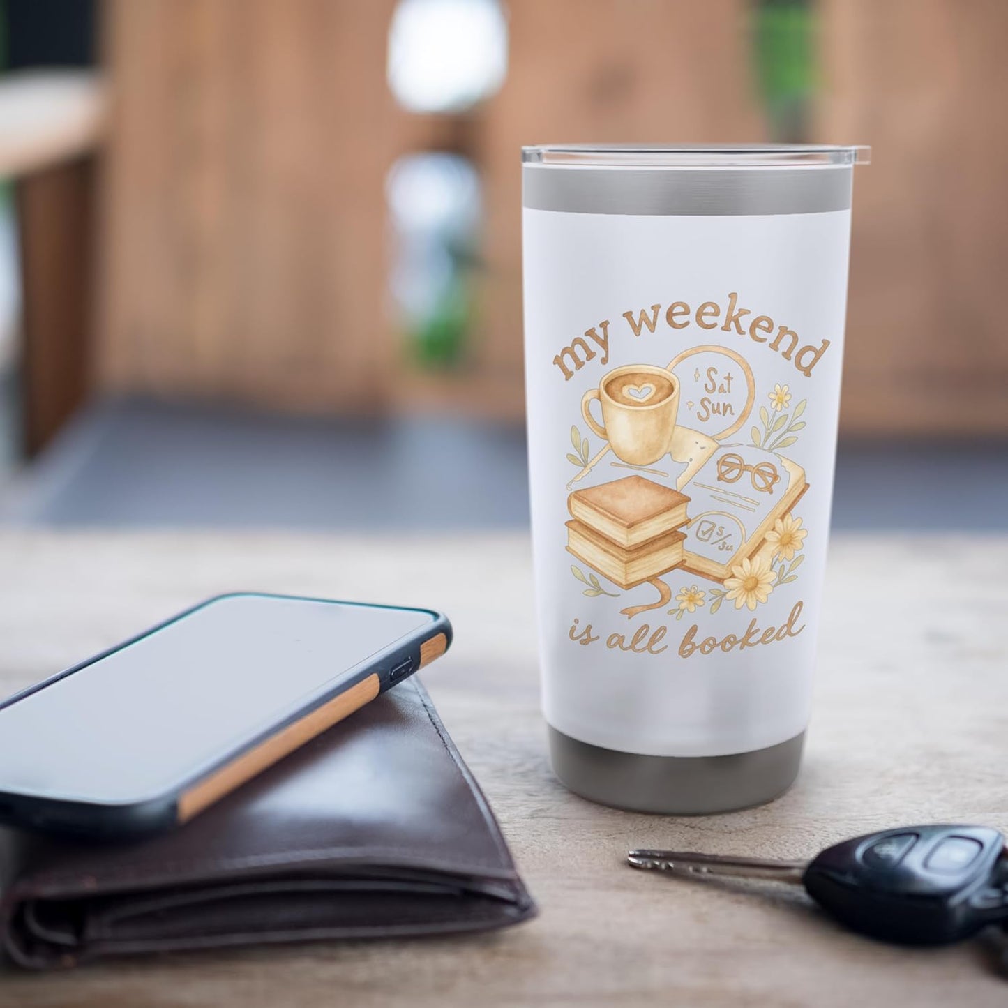 My Weekend Is All Booked Cozy Book Lover Reading Stainless Steel Insulated Tumbler