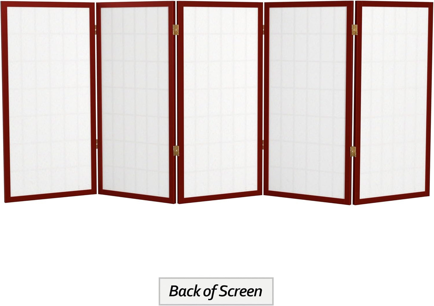 3 ft. Short Window Pane Shoji Screen - Rosewood - 5 Panels