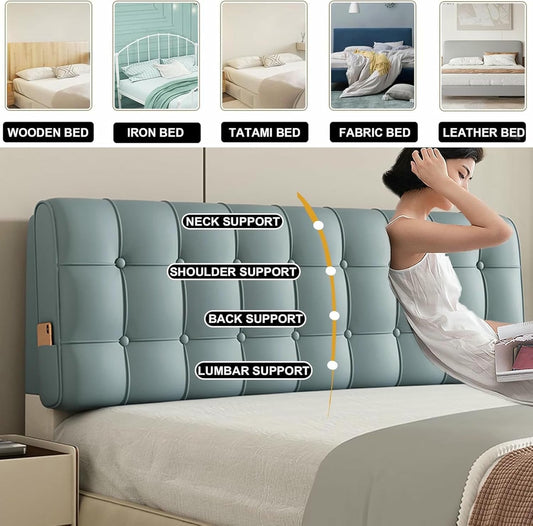 Gray1,Straps/71x23x2In,Wedge Pillowboard Headboard Support Upholstered Bed Backrest Bedside Bolster,Large Headboard Pillow Wall Mounted Headboard Rectangle Reading Pillow