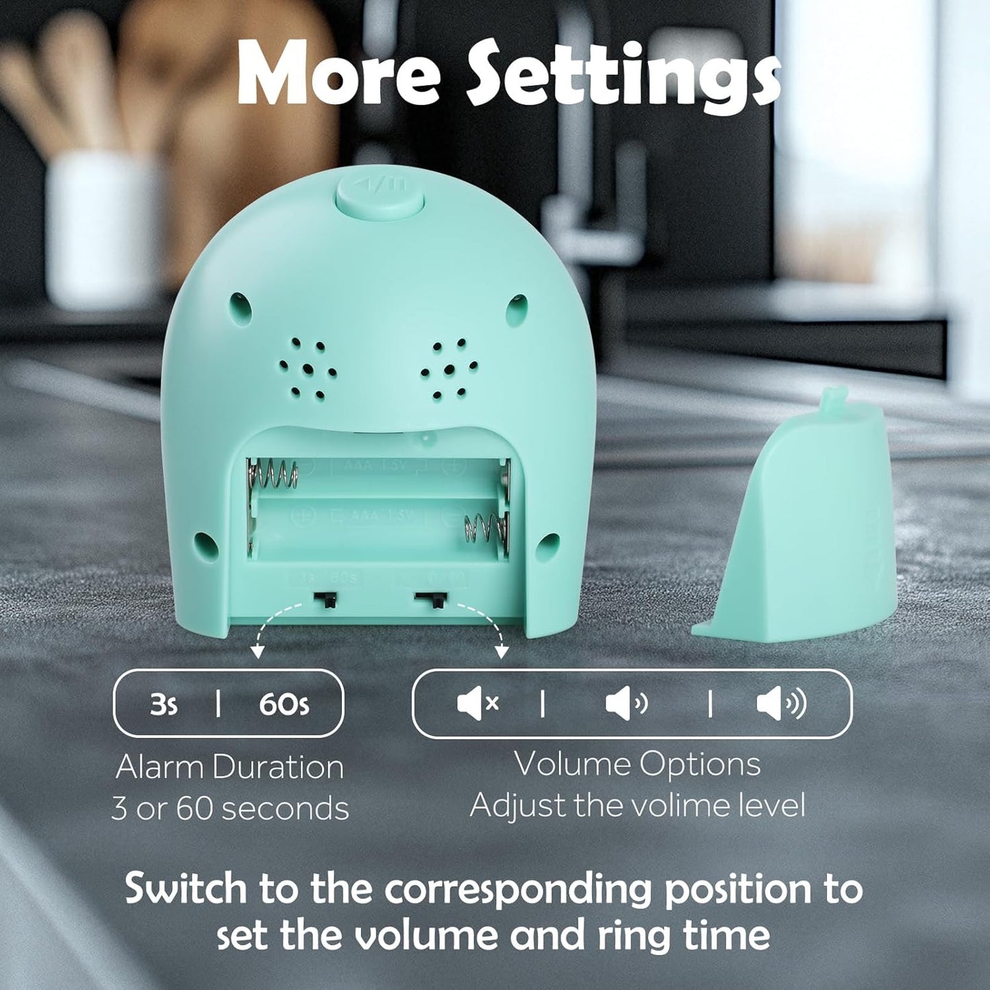 60-Minute Visual Timer for Kids, Silent Countdown Clock with Color Dial, No-Ticking Analog Timer for Classroom, Home, Time Management Fern Green