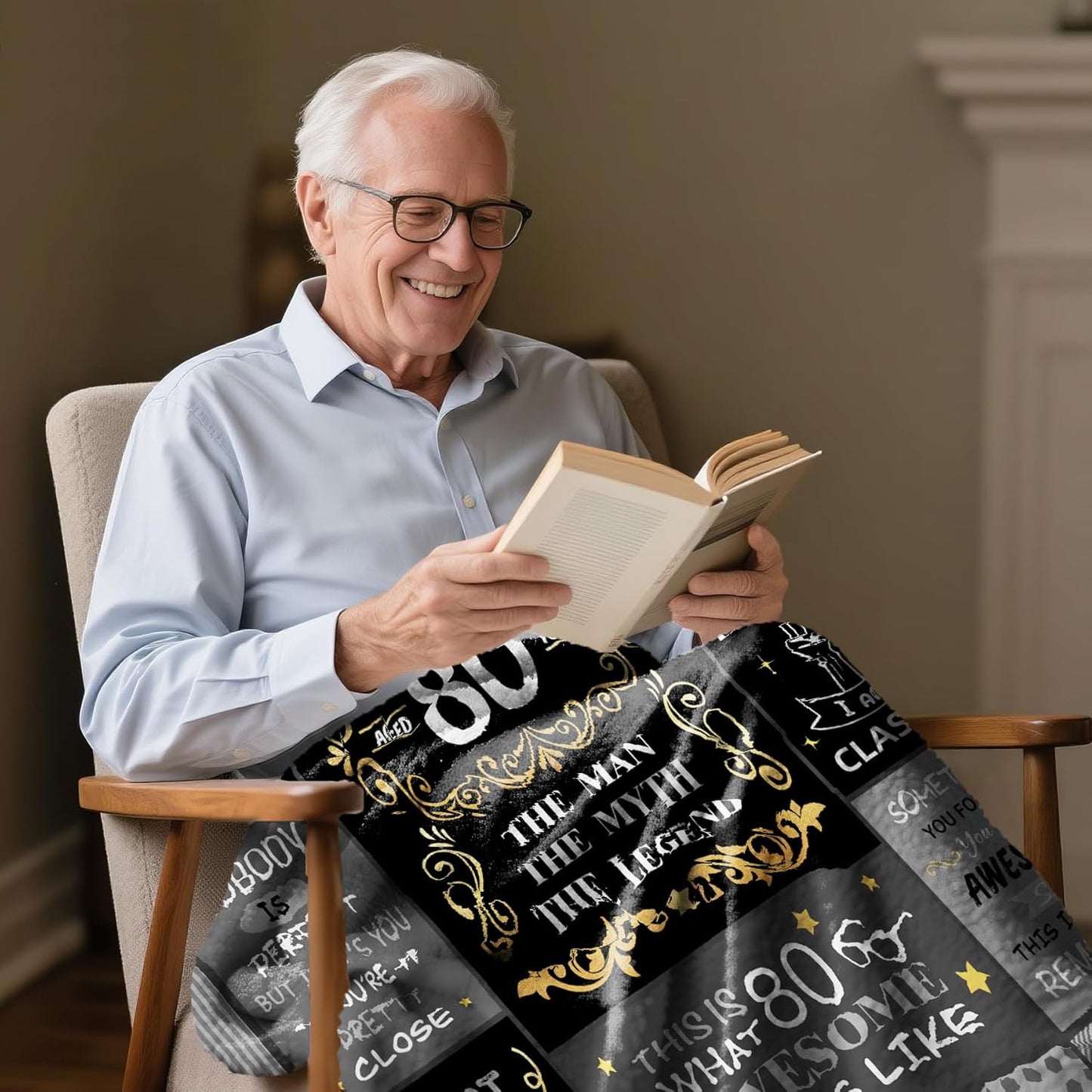 80th Birthday Gifts for Men,Gifts for 80 Year Old Man,80 Year Old Birthday Gifts for Men,80th Birthday Decorations,Birthday Gifts for 80 Years Old Man Blanket 50"X60"