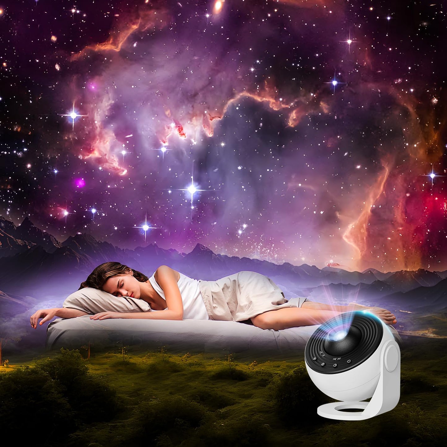 Planetarium Projector Pro for Bedroom, 13 in 1 Star Projector Galaxy Light, Ceiling Night Light Milky Way Mood Lighting with Timer, LED Space Galaxy Lamp Bedroom Room Decor for Adults Kids - White