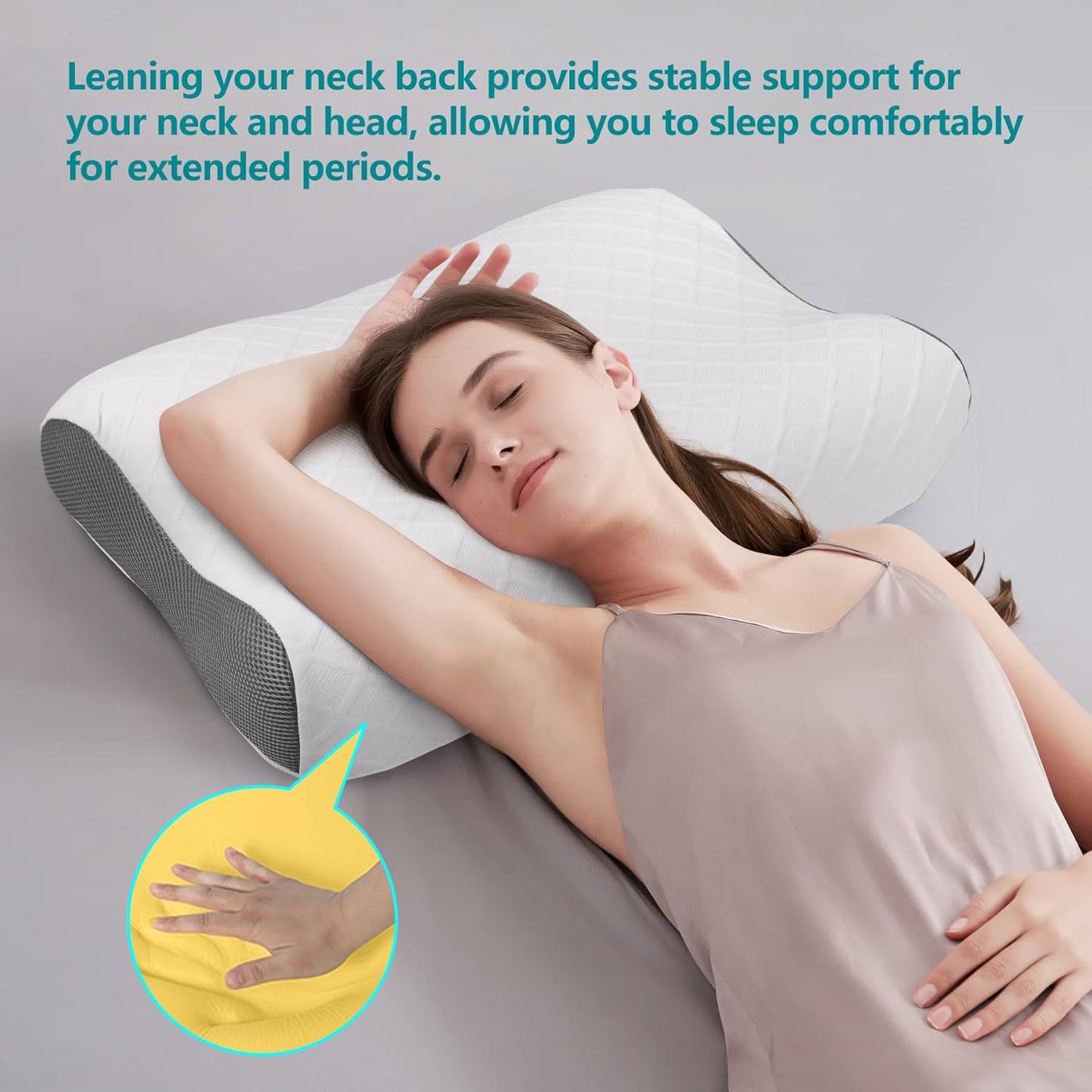 RESTCLOUD Contour Memory Foam Pillow, Cervical Neck Pillow for Neck Pain Relief, Ergonomic Memory Foam Neck Pillow for Side and Back Sleeper (Standard)