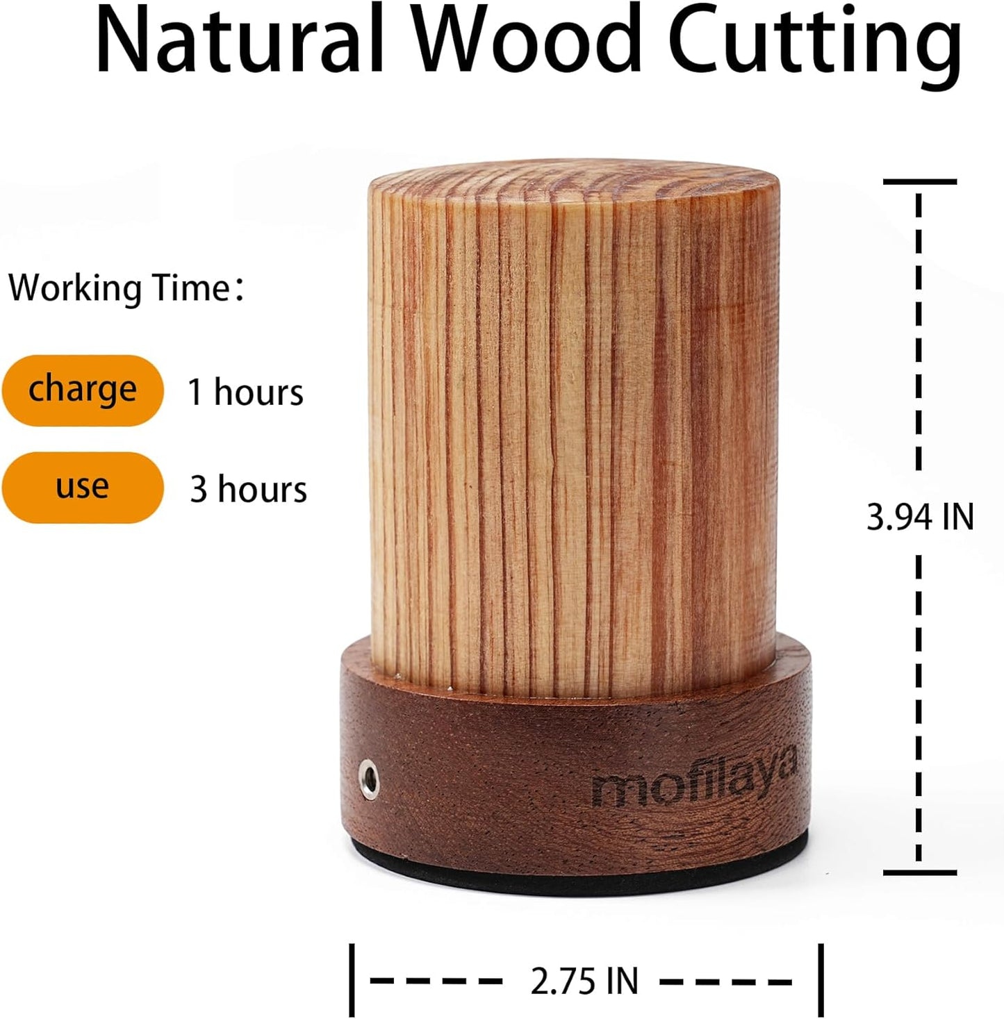 LED Night Light Wood -100% Handmade Cordless Lamp Rechargeable USB Battery Operated,Warm Mood Light,Small Touch Night Light for Bedroom,Travel,Living Room,Dormitory