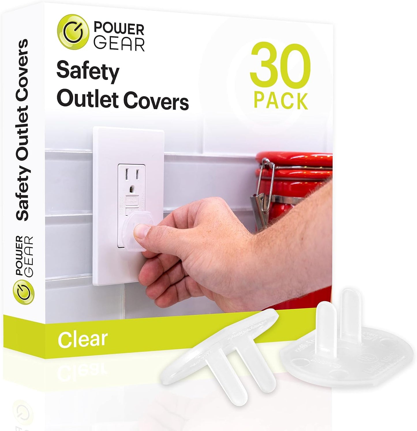 Power Gear Outlet Covers Baby Proofing Child Proof Plug Covers for Electrical Outlets Easy Install Outlet Plug Covers UL Listed Shock Prevention Clear 51175 30 Count