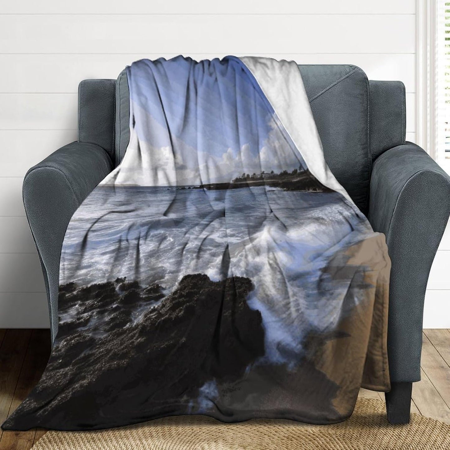 Puerto Rico - Beach Blanket Super Soft Lightweight Throw Blanket Cute Cozy Warm Bed Blanket Decorative Fuzzy Blanket All-Season Home Decor Gift for Sofa Couch Living Room 40"*50" （100 * 130cm）