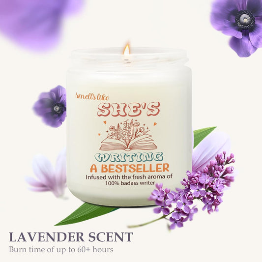Author Candle, Writing Candle, Writer Gifts for Women, Creative Gifts for Authors Writers Women, Screenwriter Gift for Book Lovers, Christmas Thanksgiving Literary Presents for Authors Poet