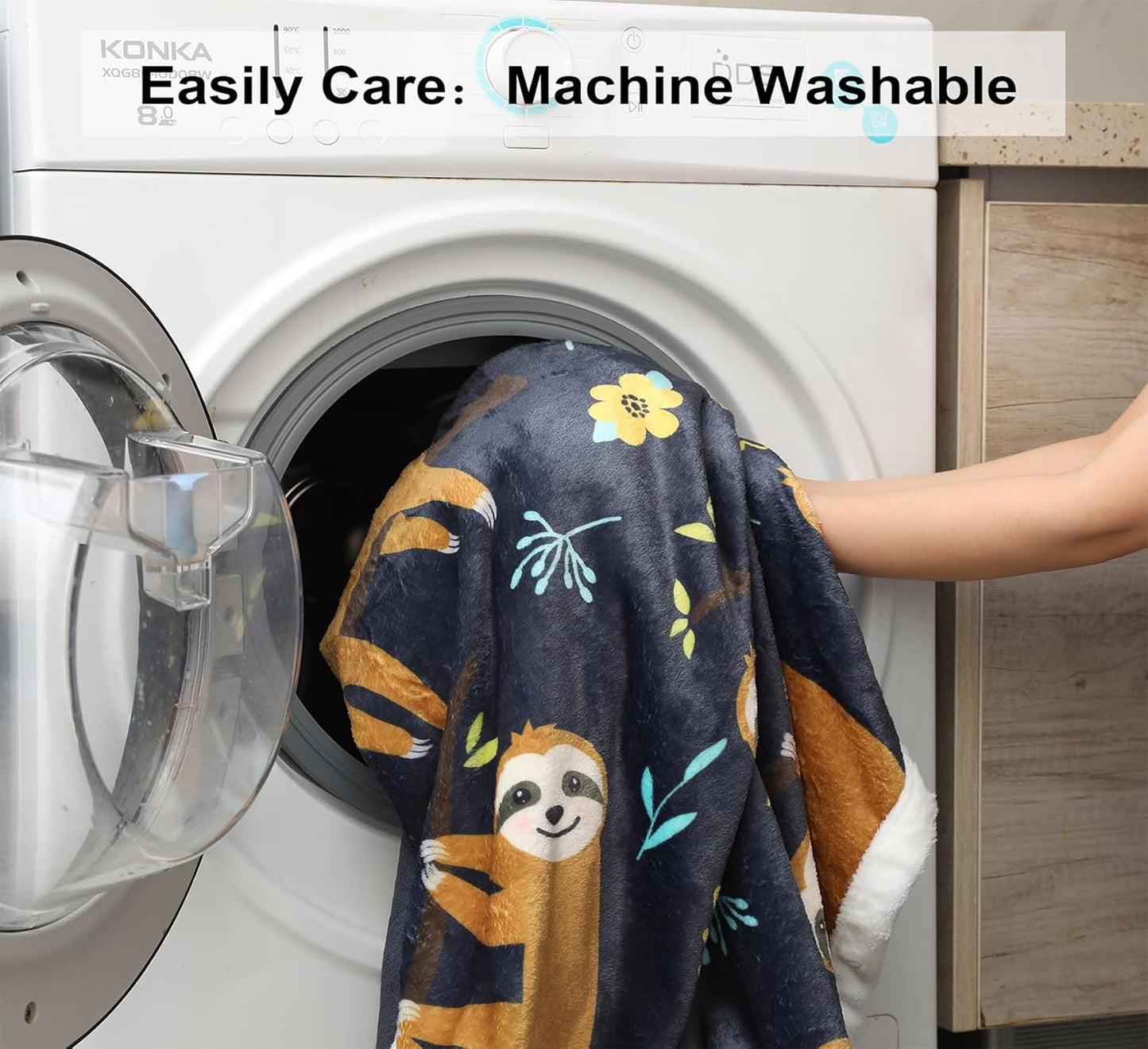 Sloth Blanket for Kids and Adults Sloths Printed Throw for Toddlers Boys Girls Soft Cozy Flannel Fleece Blankets (Sloth 3, 48"x60")