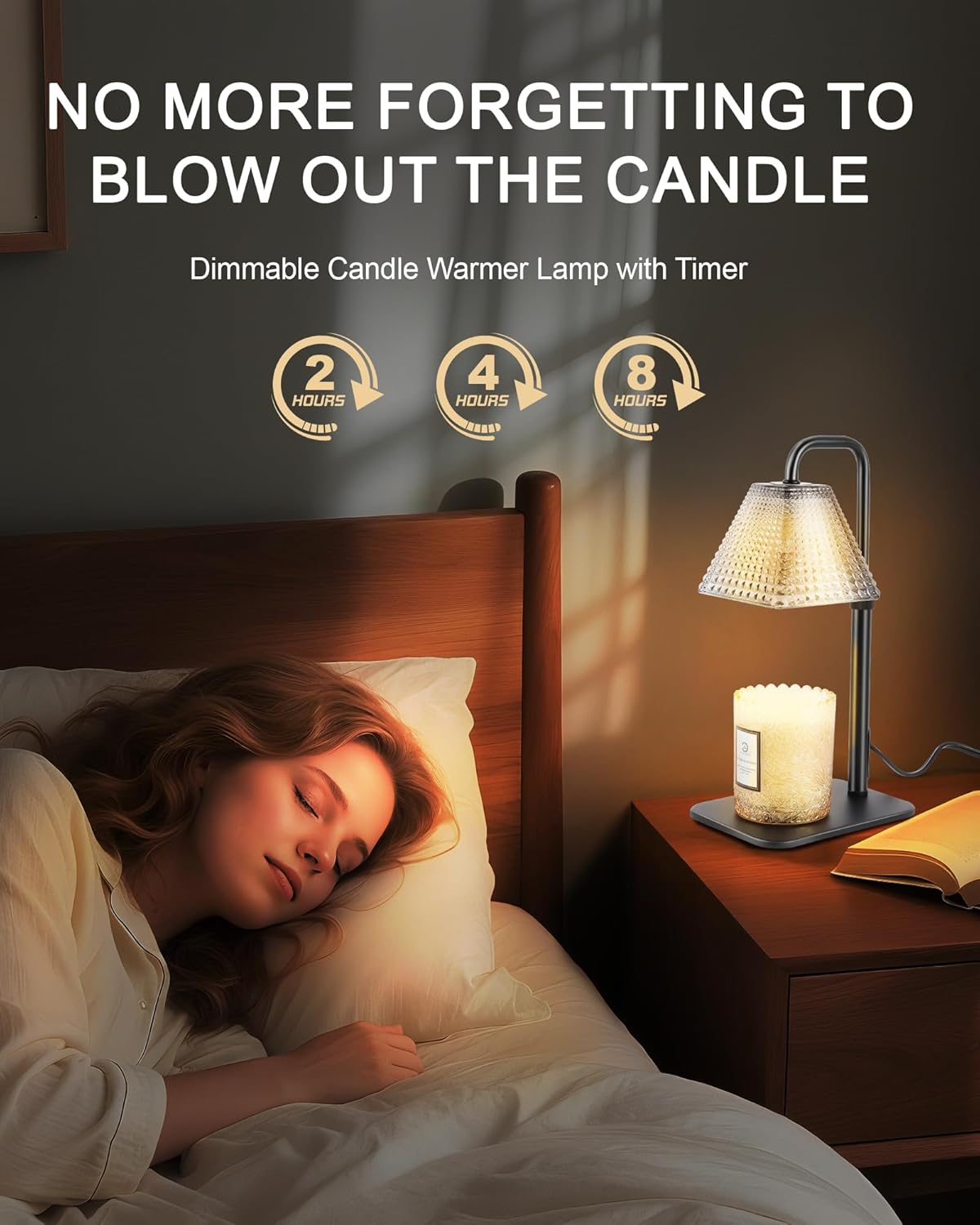 Candle Warmer Lamp with Timer Dimmer - Valentine's Day Birthday Gifts for Women Mom White Elephant Gifts Home Room Decor, Adjustable Height Wax Melt Warmer Lamp for Scented Jar Candles with 2 Bulbs
