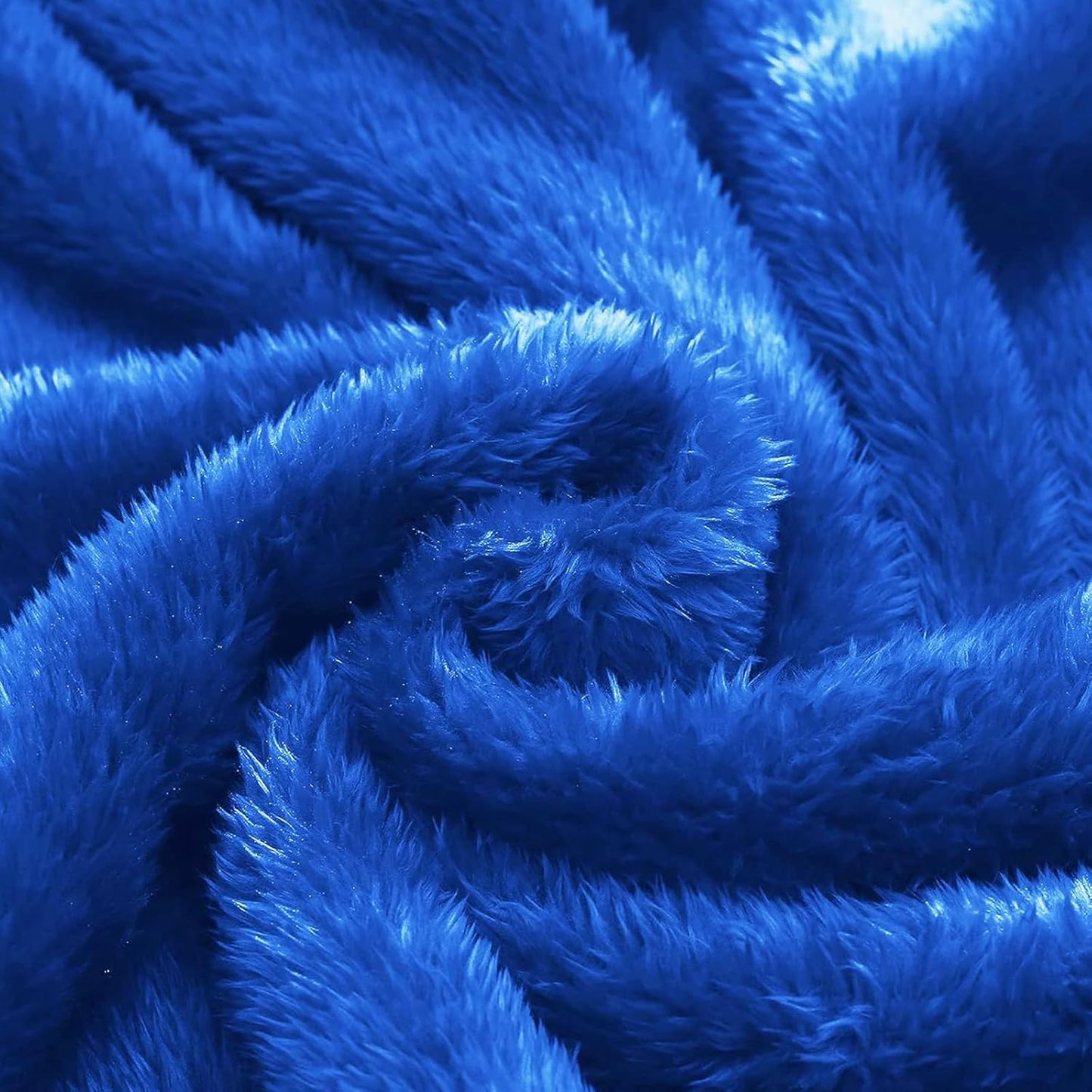 Exclusivo Mezcla Plush Fuzzy Fleece Throw Blanket, Super Soft, Fluffy and Warm Blankets for Couch, Bed, All Season Use (40x50 Inches, Cobalt Blue)