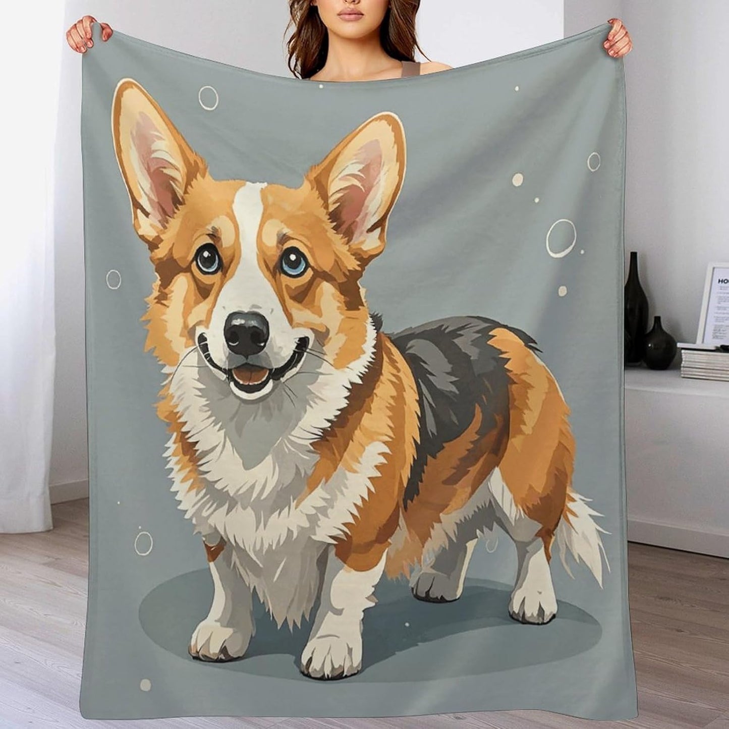 Corgi Pattern Corgi Pattern Blanket Super Soft Lightweight Throw Blanket Cute Cozy Warm Bed Blanket Decorative Fuzzy Blanket All-Season Home Decor Gift for Sofa Couch Living Room 60"*80"（150 * 200cm）