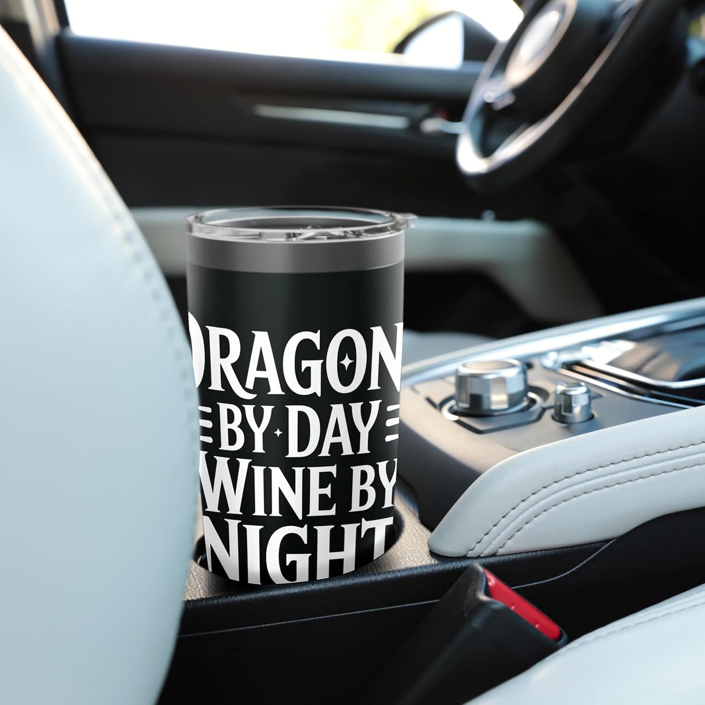 Fantasy Books Reading Time Dragons By Day Wine By Night Stainless Steel Insulated Tumbler