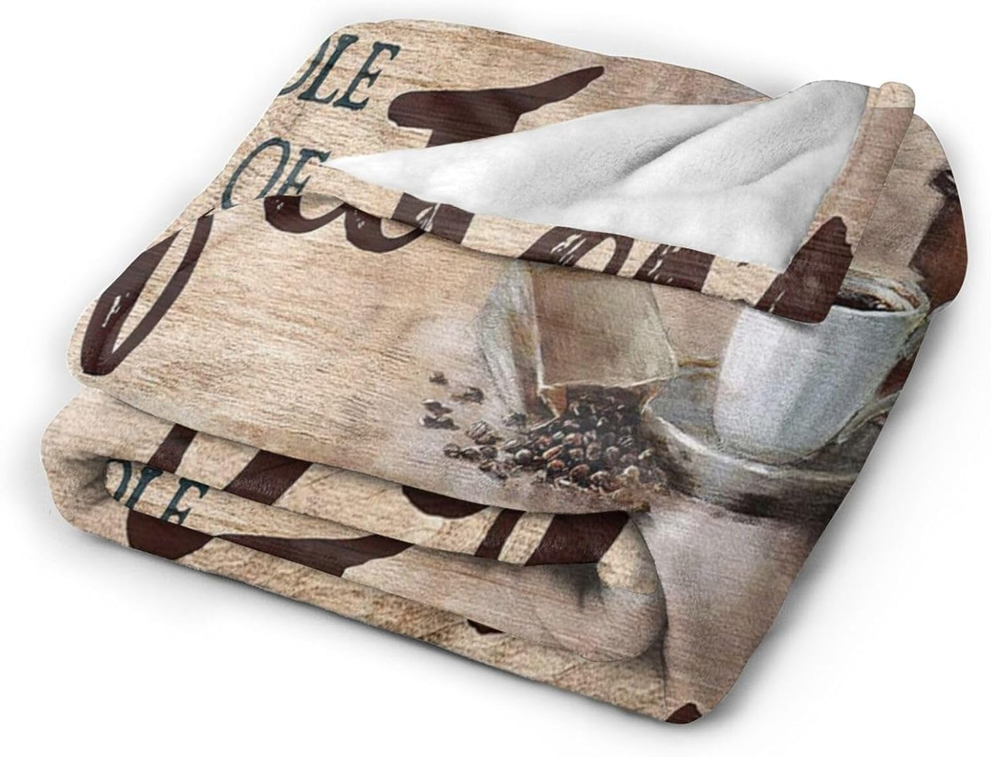 Tijuboni Christian Coffee Throw Blanket Religious Faith Gifts for Women Men Girls Boys Kids Adults Soft Flannel Fleece Blanket for Couch Sofa Bed Home Decor 40"x50"