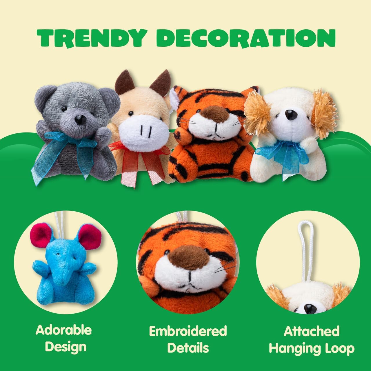 JOYIN 36 Pack Mini Animal Plush Toy Assortment (36 Units 3" Each),Bulk Stuffed Animals Party Favors for Kids, Small Animals Plush Keychain Decoration, Carnival Prizes, Easter Treasure Box Toys