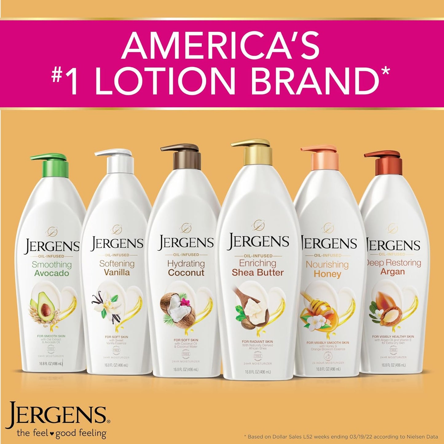 Jergens Shea Butter Hand and Body Lotion, Deep Conditioning Moisturizer, 3X More Radiant Skin, with Pure Shea Butter, Dermatologist Tested, 16.8 Oz, Pack of 3
