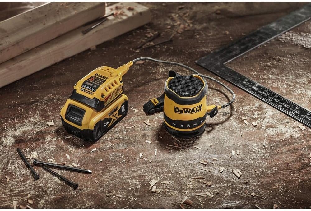 DEWALT Bluetooth Speaker, USB-C Rechargeable, Jobsite (DCR008)