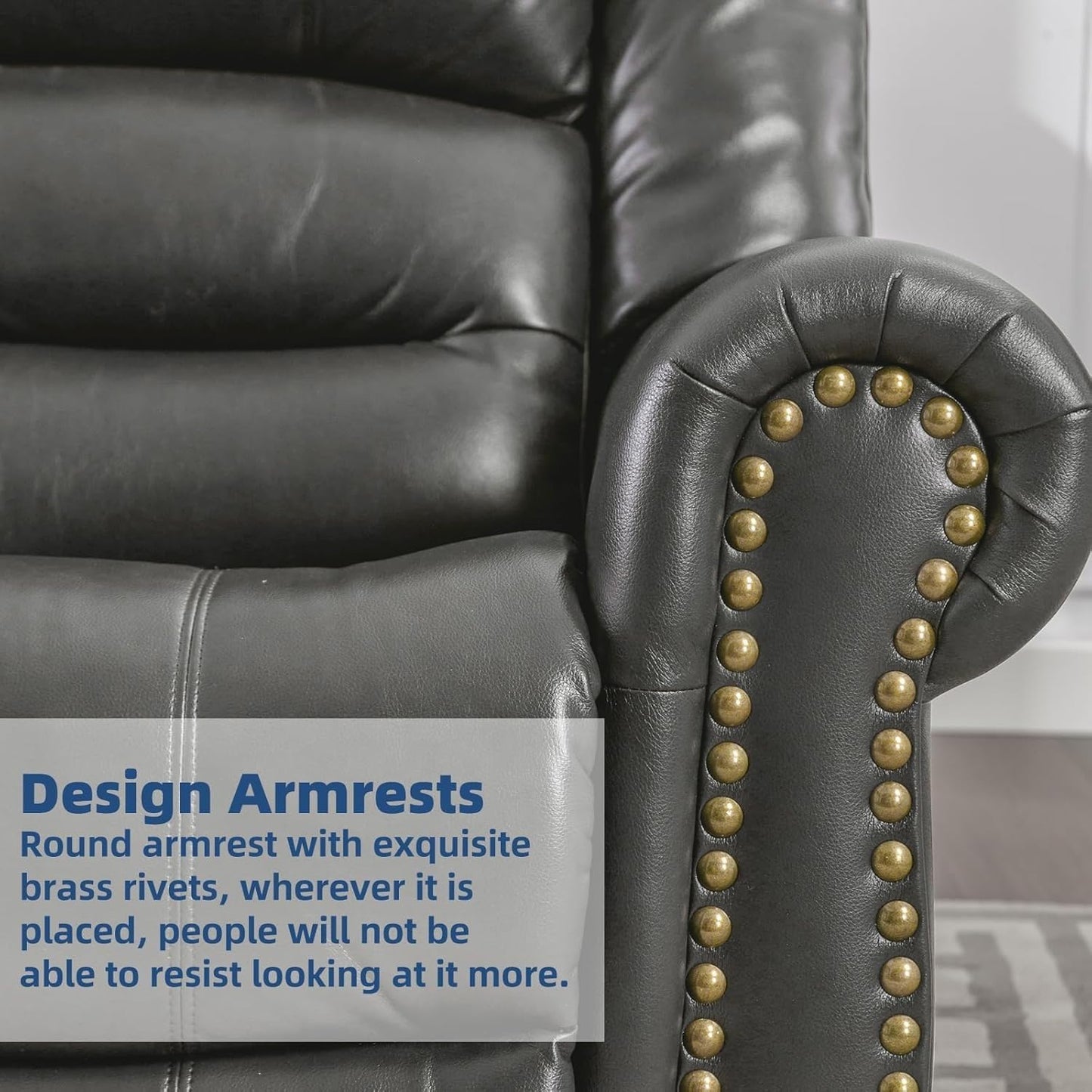 Modern Swivel Glider Rocker Recliner Chair for Adults, Manual Rocking Reclining Sofa with Heat and Vibration Massage, 360 Degree Swivel Armchair with USB Port, Side Pockets