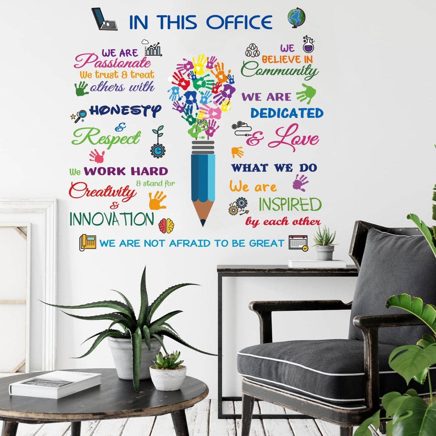 Datesno Inspirational Quotes Wall Decals - Positive Sayings Peel and Stick Wall Art Stickers for Office, Bedroom, Living Room Decor - Motivational Wall Sticker, Black