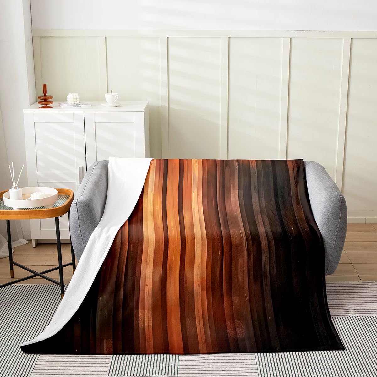 Feelyou Boho Modern Aesthetic Fleece Throw Blanket Abstract Flannel Blanket Plush Fuzzy Minimalist for Bed Couch Chair Living Room Line Simple Throw 50"x60" Boho Modern Aesthetic Bedroom Decor