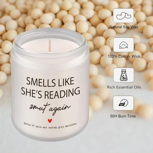 Book Lovers Gifts, Bookish Candle - Mothers Day, Birthday Gifts for Book Lovers Women, Teacher, Readers, Bookworm, Librarian, Books Themed Presents, Dark Romance Decor