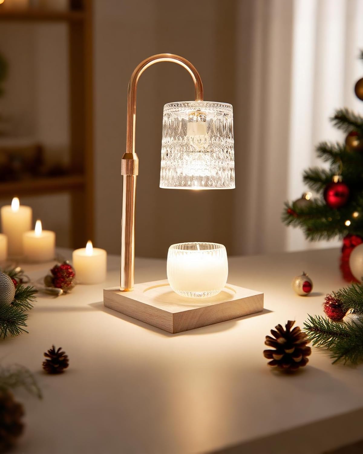 Candle Warmer Lamp with Dimmer & Timer, Brithday Gifts for Mom Women, Adjustable Height Wax Warmer for Jar Candles, House Warming Gifts for New Home Decor