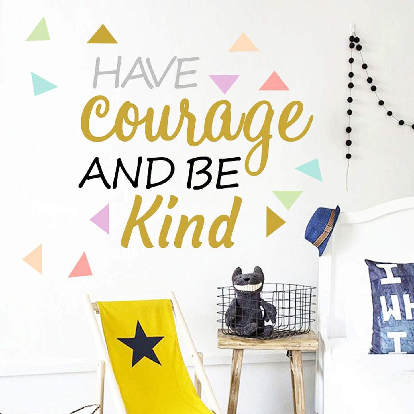 Inspirational Wall Decor Quotes for Boy Girl Room–Have Courage and Be Kind– Decor for Living Room Bedroom Classroom Playroom Nursery Girls Boys Room Wall Decals Decorations