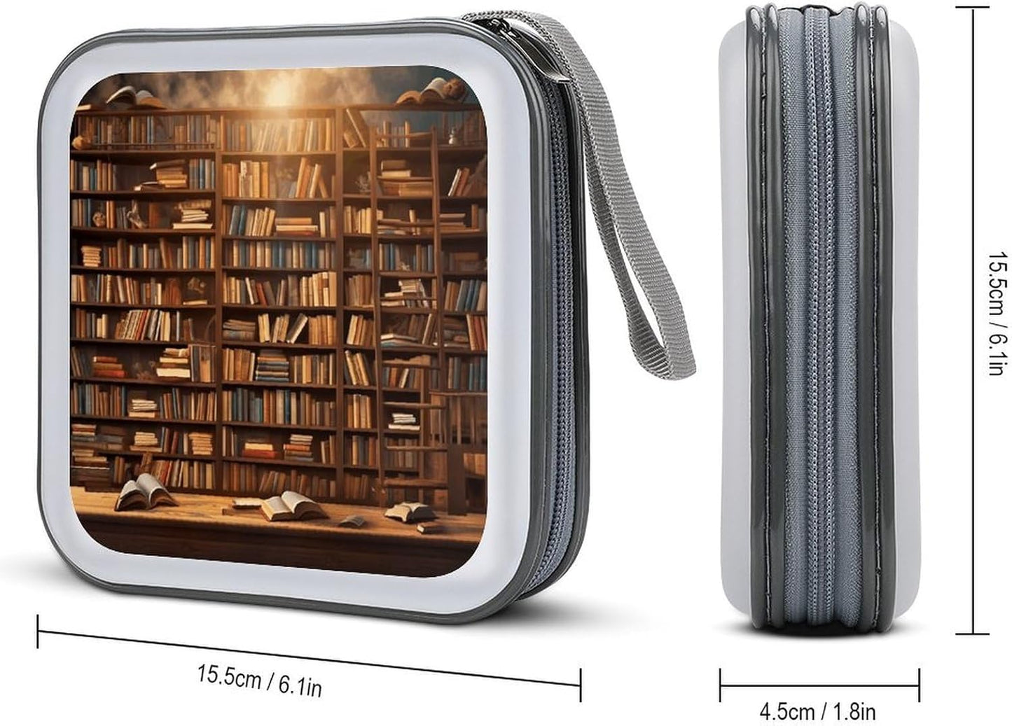 Books-png CD Case Portable Zipper CD Cases Holder Hard Plastic DVD Disc Cases Storage Binder Large Storage Disc Wallet Bag Heavy Duty Booklet Album 40 Capacity