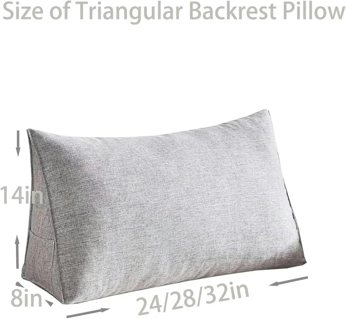 Daybed Pillow Wedge Headboard Pillow Triangular Rest Wedge Reading Pillows for Sofa Bed Support Bolster Upholstered Backrest Positioning Lumbar Cushion