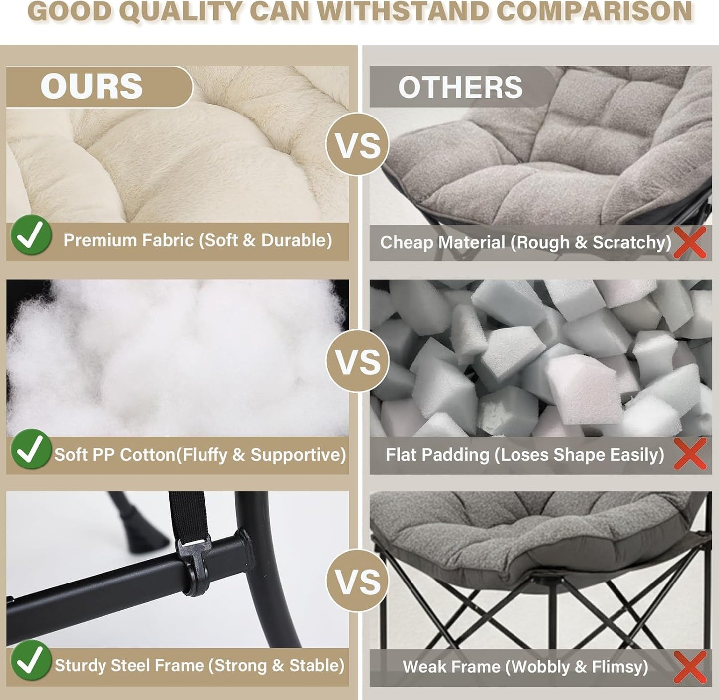 Lazy Chair and Ottoman, Large Plush Beige Contemporary Accent Chair with a Side Pocket, Modern Leisure Upholstered Reading Armchair with Footrest for Office, Bedroom, Living Room, Balcony