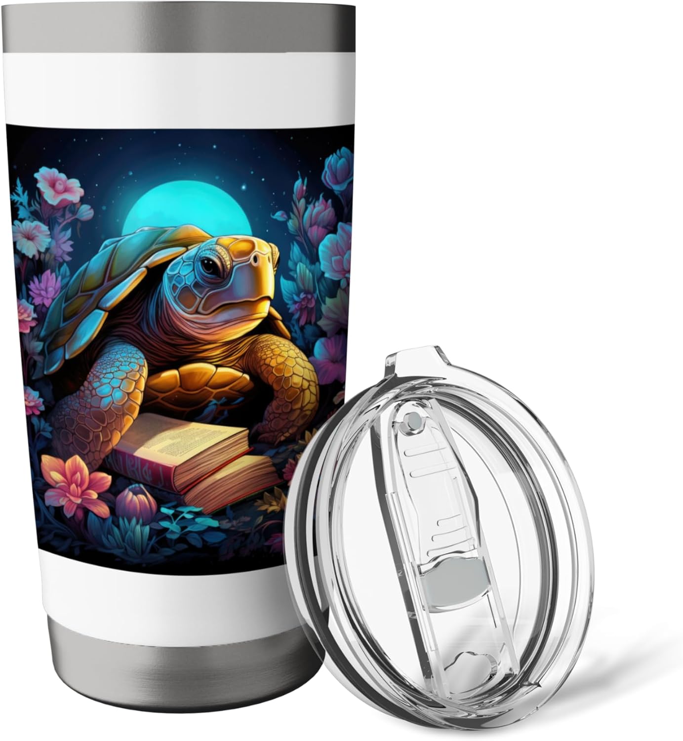 Turtle Reading A Book Stainless Steel Insulated Tumbler