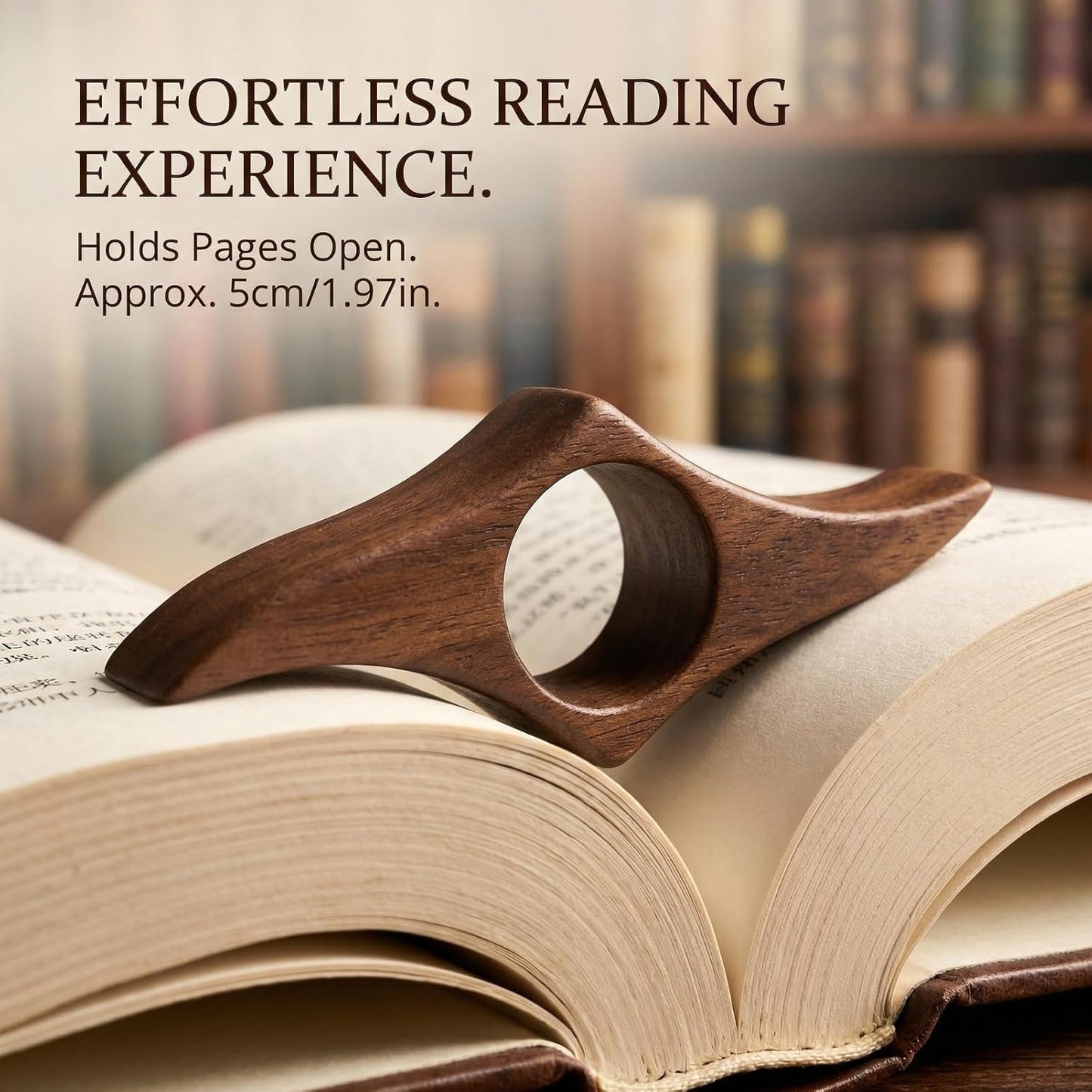 1 Pc Wooden Page Holder, Thumb Page Holder, Reading Accessories, Book Clip for Hands-Free Use, Ideal for Book Lovers & Daily Reading(Medium)