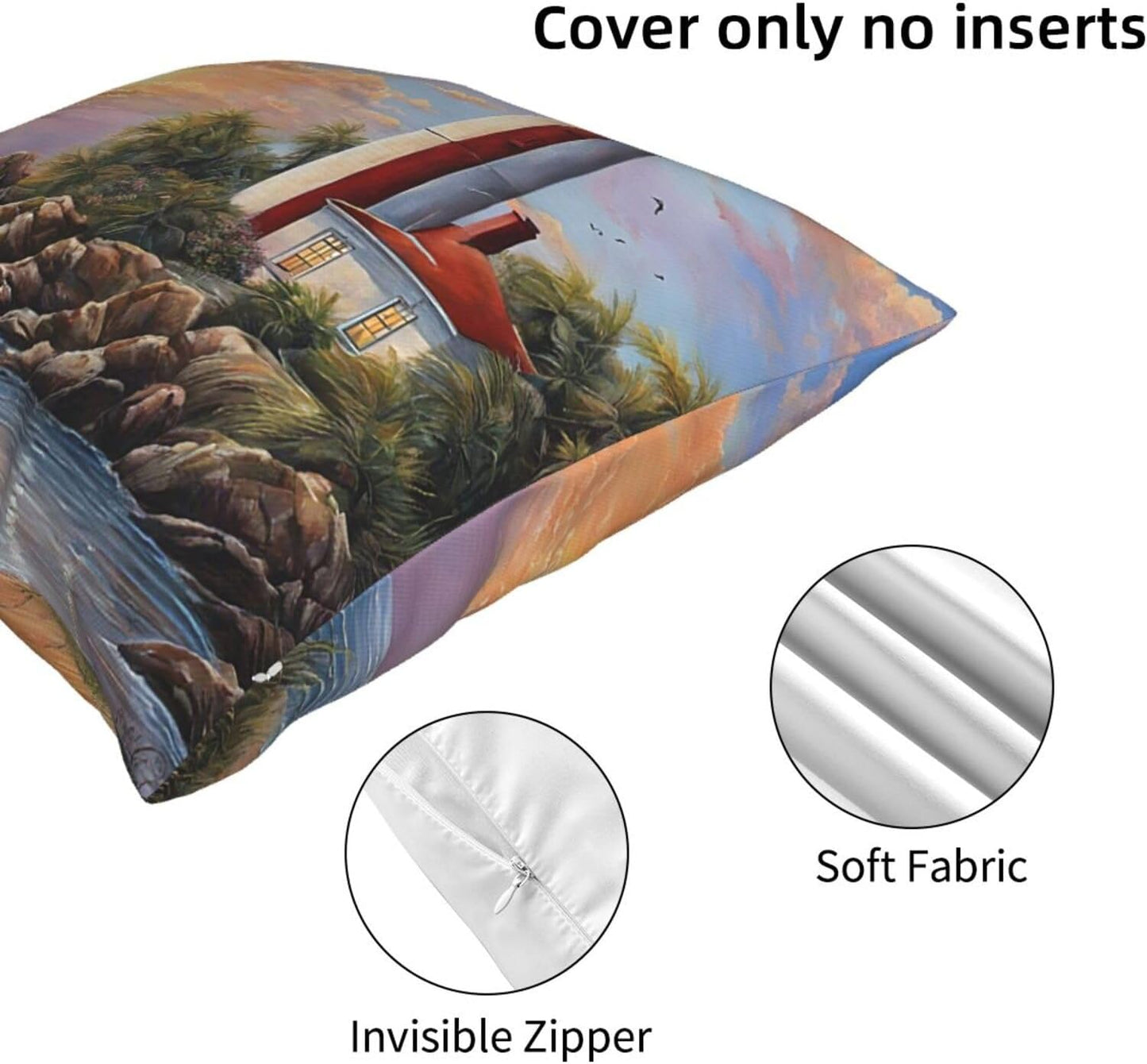 All-Season Square Pillow Covers 18"X18", Diamond Painting, Decorative Throw Pillow Covers for Sofa Bed Couch, Hidden Zipper Cushion Cover, Square Lumbar & Accent Pillowcases for Home Decor