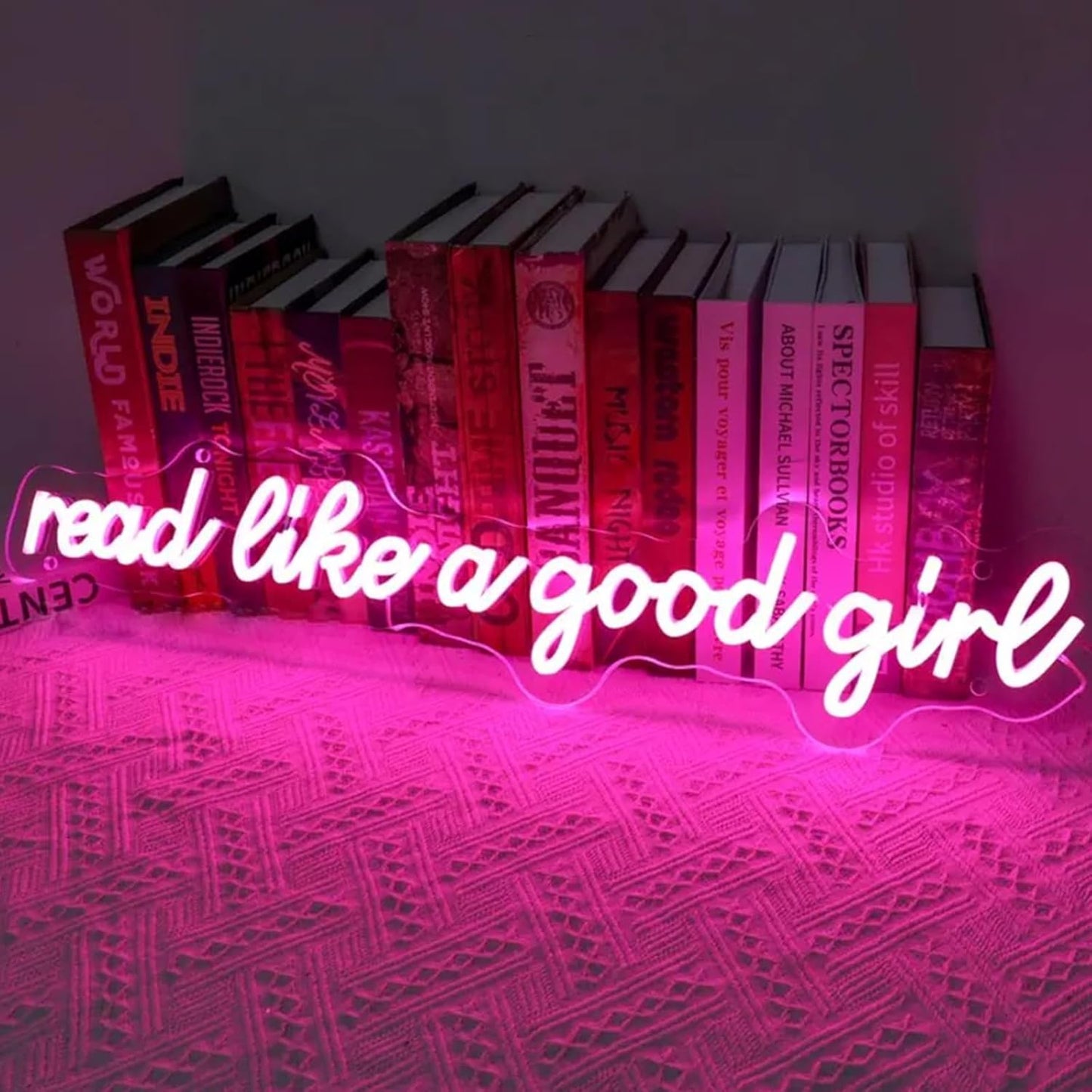 Read Like A Good Girl Neon Sign 28inch Led Library Light Up Signs Wall Art Decor for Home Bedroom Reading Room Bookshelf Decorations Book Lover Gift