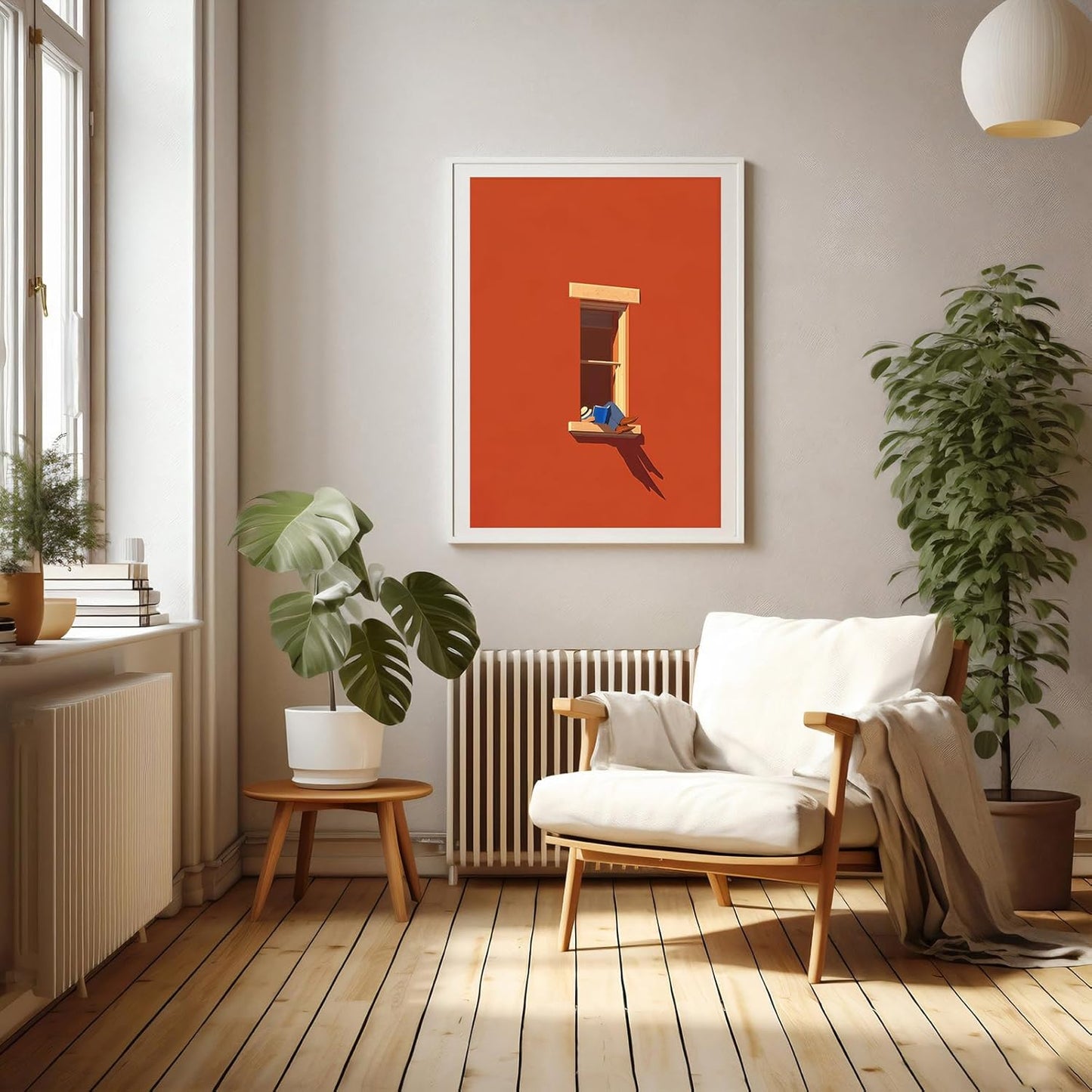Aesthetic Home Decor Painting Preppy Room Poster Bold Minimalist Wall Art Book Lover Wall Art Warm Sunny Colorful Print 16x24 Inch UnFramed for Living Room Bedroom Office Library Apartment Dorm Decor