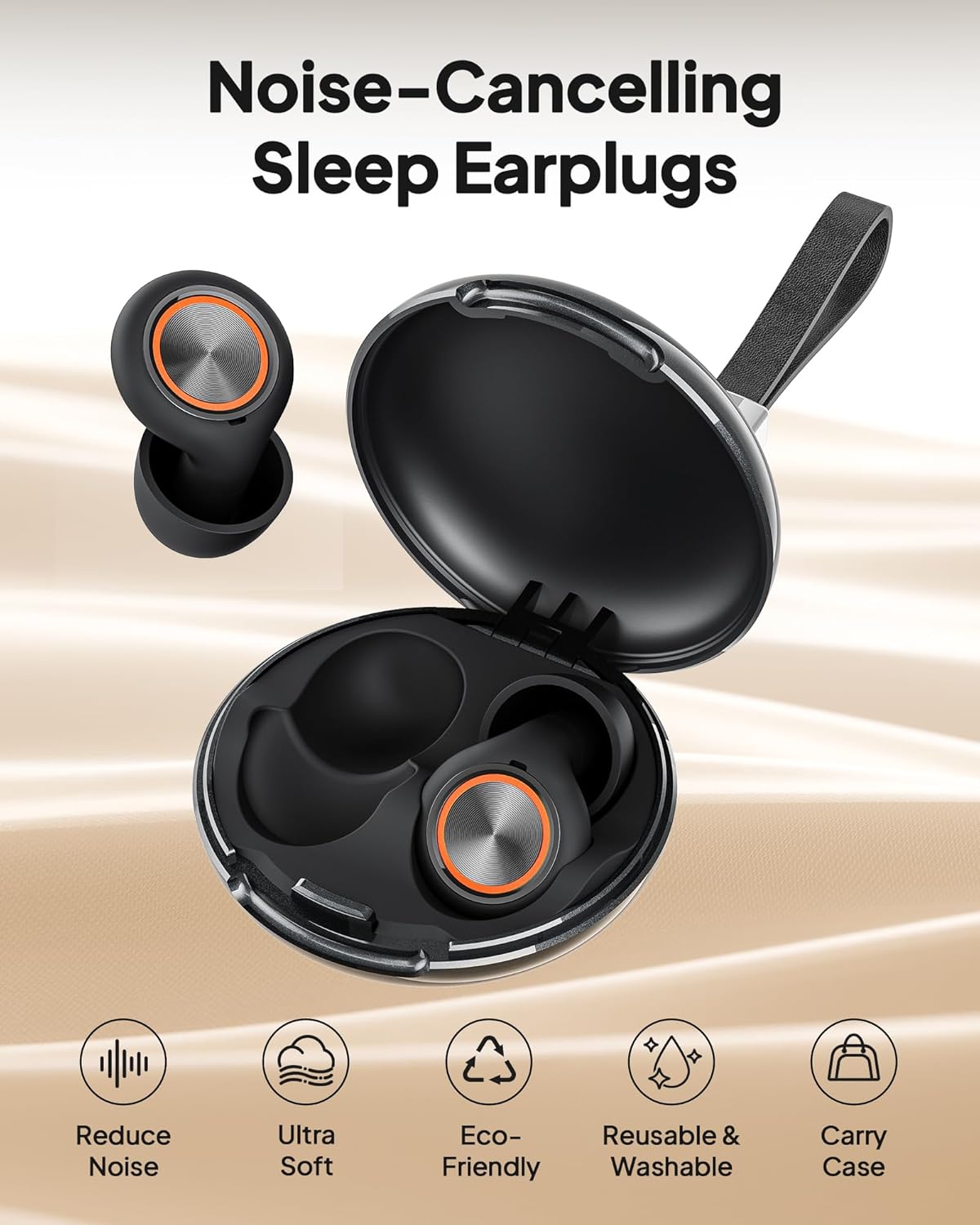 Ear Plugs for Sleeping, Soft Reusable Silicone EarPlugs for Sleep, Noise Cancelling 45dB Earbuds with 8 Eartips and Case, High-Fidelity Ear Plugs for Noise Reduction&Snoring, Concerts, Work, Airplane