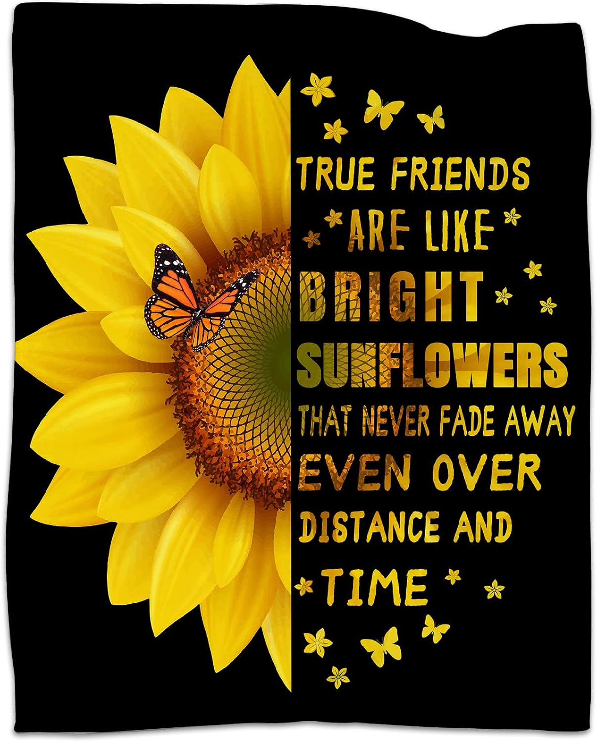 Friend Gift Blankets, Sunflower Blanket for Women, Gift for Best Friend, BFF Bestie Birthday Present, Friendship Blanket 60“ x 80"