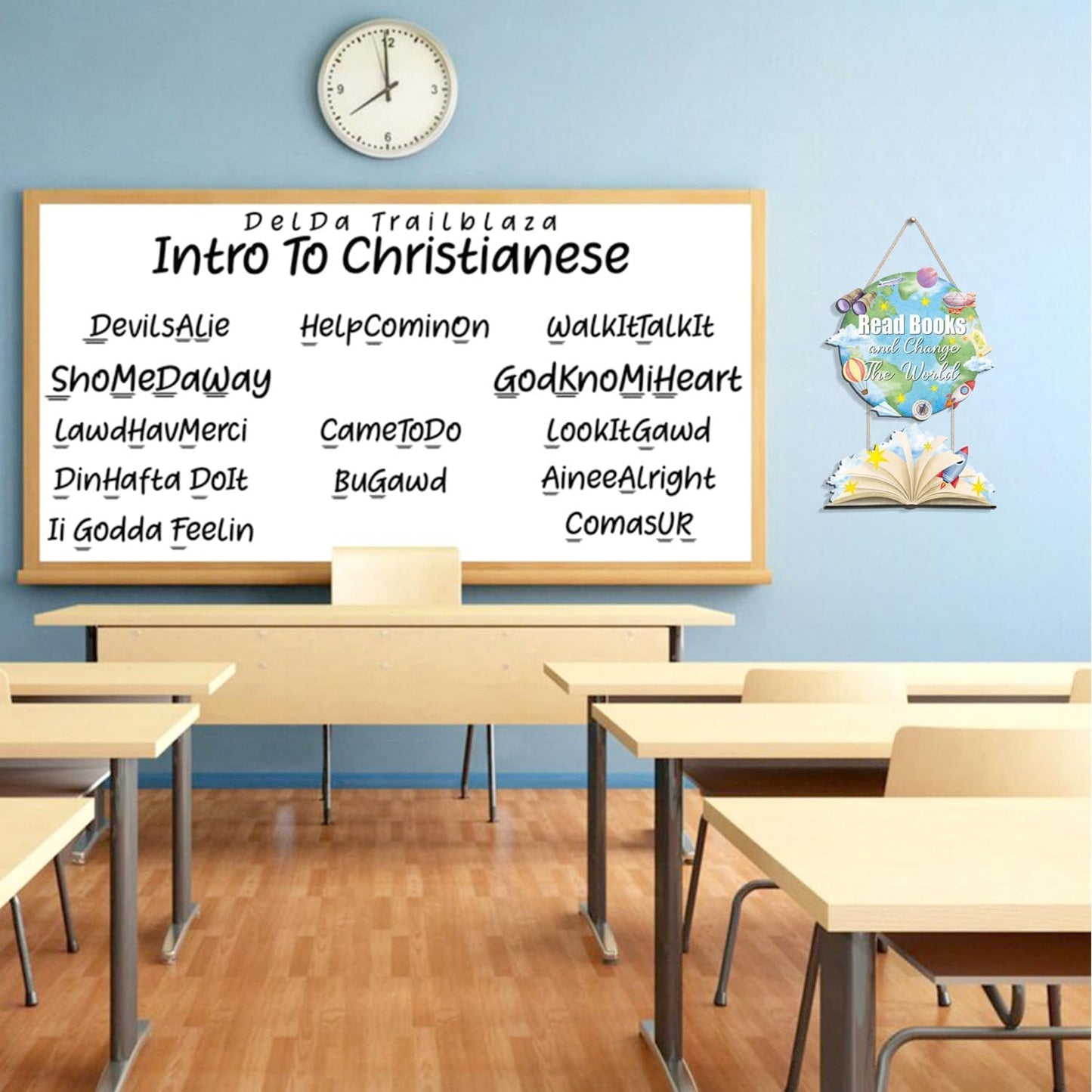 TOARTi Read Books and Change The World Motivational Sign Hanging(11.4''x16.2''), Rustic Reading Corner Classroom Library Wall Decor, Inspirational Reading Sign Plaque Gift for Book Reading Lover Kids