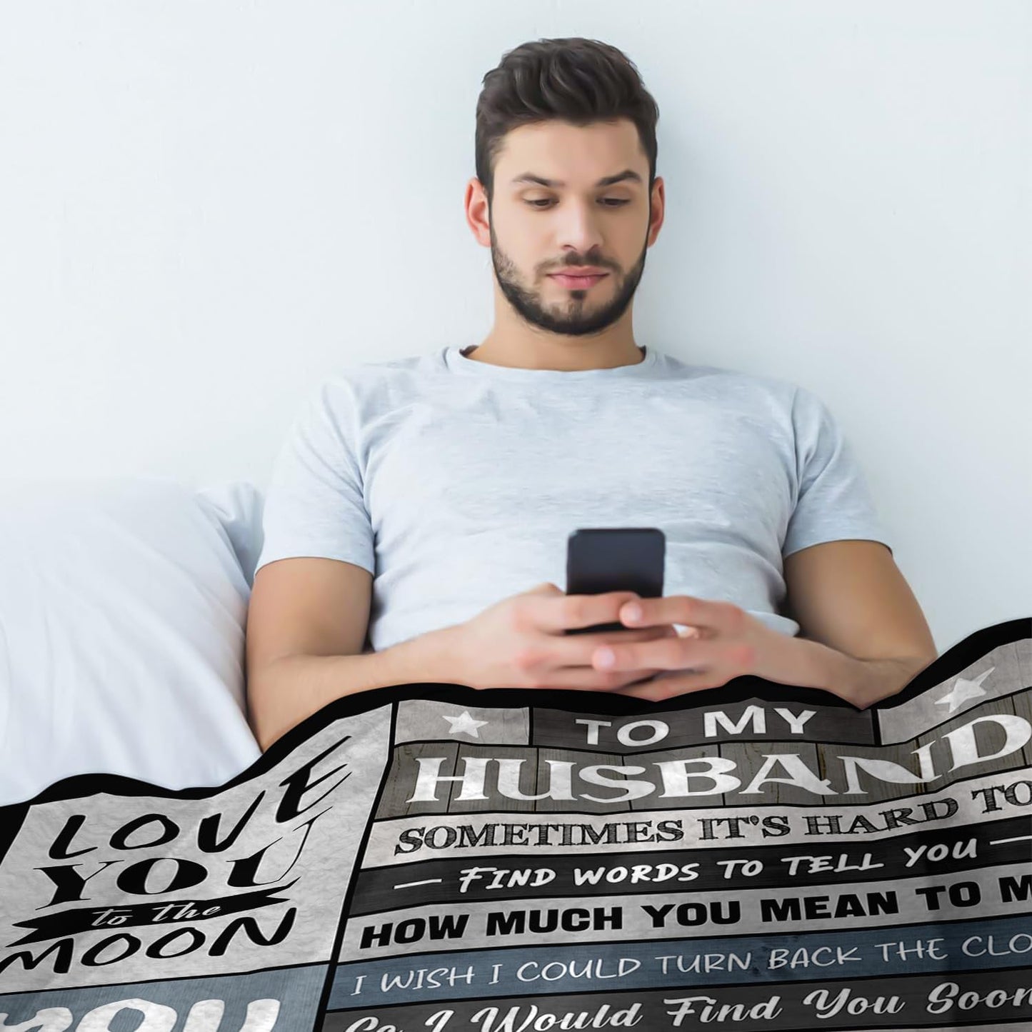 Husband Birthday Gifts - Unique Wedding Anniversary Romantic Gifts for Husband from Wife - Fathers Day Christmas Valentines Day Birthday Presents for Him - to My Man Blanket 60"x80"