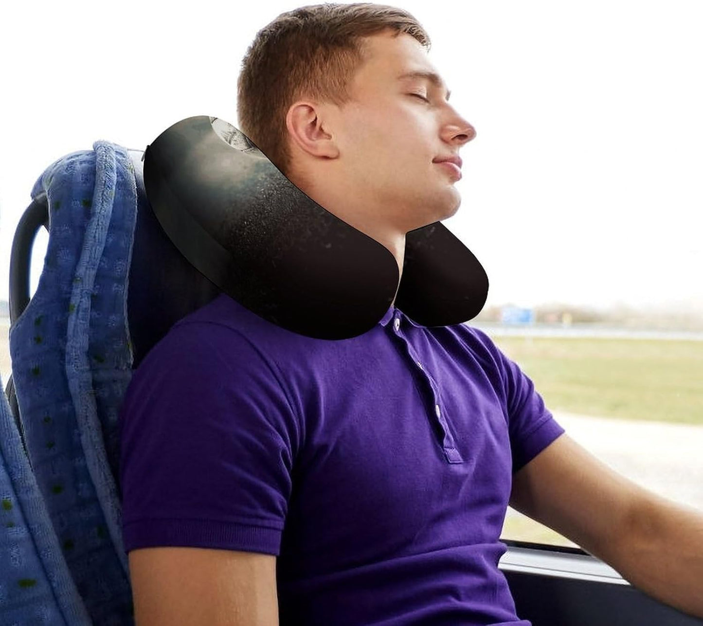 Sport Soccer Neck Pillow Memory Foam U Shaped Pillows Portable Pillows for Shoulder Travel Head Support Pillow with Concealed Zipper for Airplane Car Home Office