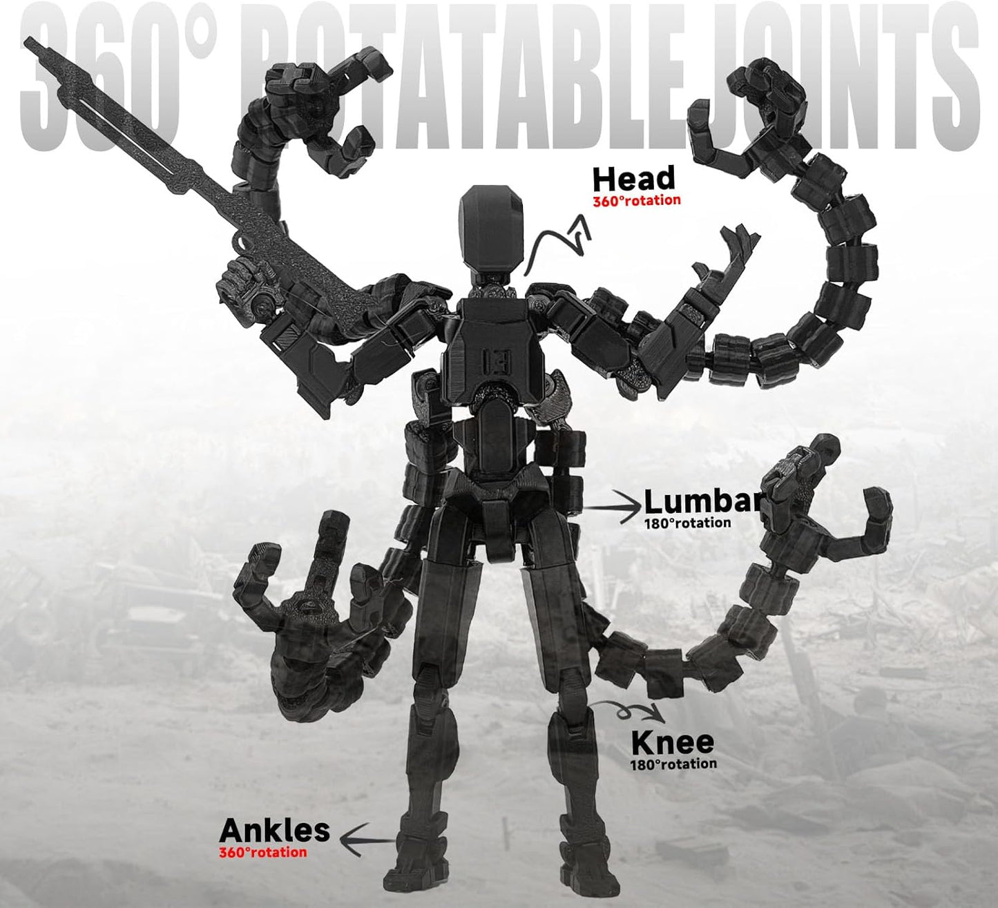 T13 Already Assembled Action Figure Accessories,T13 Multi-Jointed Movable,for Collectors Desktop Decorations t-13 Movability 3D Printed Toys