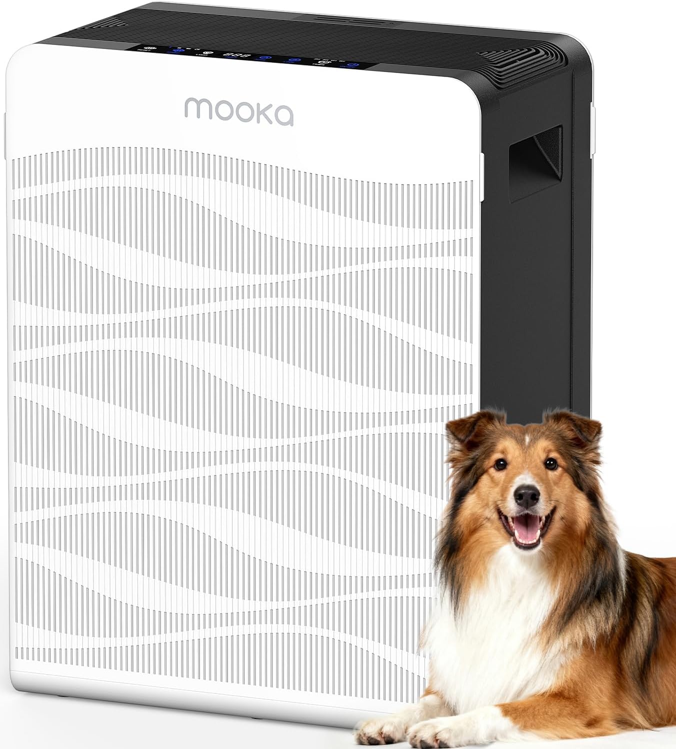 Air Purifier for Home Large Room 2800 Ft², MOOKA Double-Sided Air Purifiers for Home Pets with Washable Filters, PM2.5 Air Quality Monitor, Air Filter Cleaner for Bedroom, Dorm Room, Office