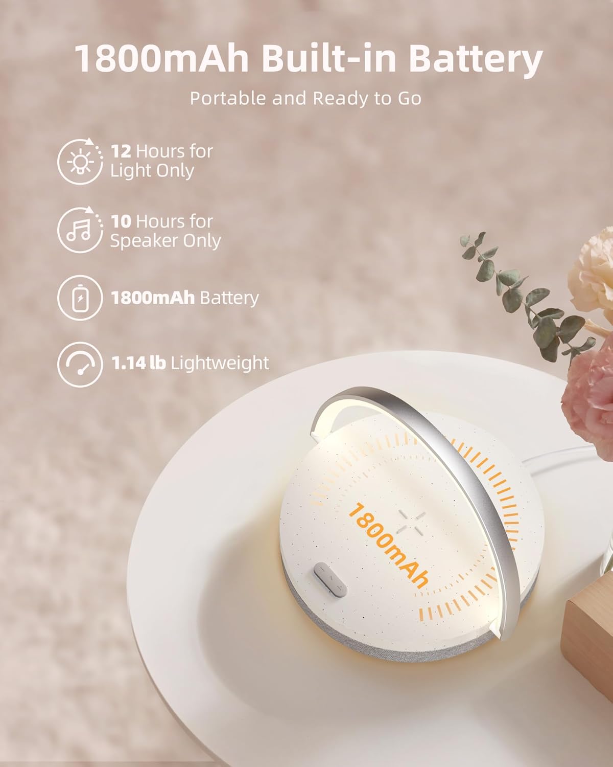 EZVALO Gifts for Women, 4-in-1 Bluetooth Speaker, Bedside Lamp with Wireless Charger, Dimmable Night Light and Phone Holder, Birthday Gifts for Teens, Families and Friends